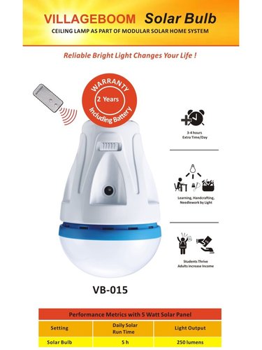 Villageboom Solarbirne mit 10 Watt Solarpanel und Spannungsstabilisator