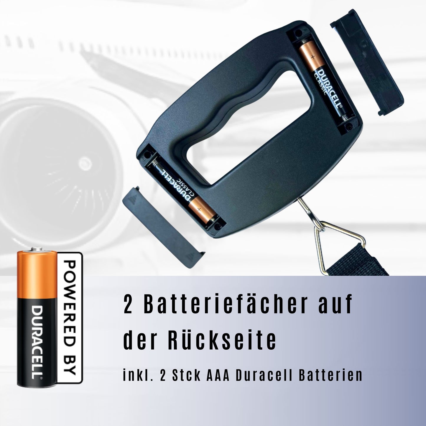 Digitale Kofferwaage mit praktischem Haltegurt – bis 50 kg mit großem Display & Tara-Funktion, 2 × AAA-Markenbatterien für lange Laufzeit – Unterstützt Solarprojekte in Afrika